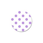 Polka Dots - Bright Lavender Violet on White Golf Ball Marker (10 pack)