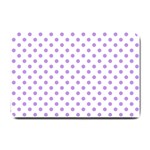 Polka Dots - Bright Lavender Violet on White Small Doormat
