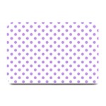 Polka Dots - Bright Lavender Violet on White Plate Mat