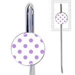 Polka Dots - Bright Lavender Violet on White Book Mark