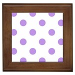 Polka Dots - Bright Lavender Violet on White Framed Tile