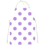 Polka Dots - Bright Lavender Violet on White Full Print Apron
