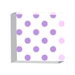 Polka Dots - Bright Lavender Violet on White 4 x 4  Acrylic Photo Block
