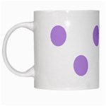 Polka Dots - Bright Lavender Violet on White White Mug