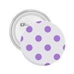 Polka Dots - Bright Lavender Violet on White 2.25  Button