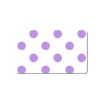 Polka Dots - Bright Lavender Violet on White Magnet (Name Card)