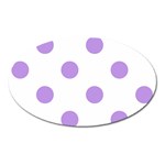 Polka Dots - Bright Lavender Violet on White Magnet (Oval)