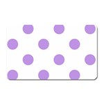 Polka Dots - Bright Lavender Violet on White Magnet (Rectangular)
