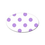 Polka Dots - Bright Lavender Violet on White Sticker Oval (10 pack)