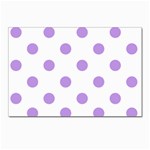 Polka Dots - Bright Lavender Violet on White Postcard 4  x 6 