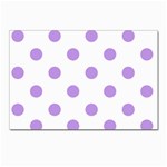 Polka Dots - Bright Lavender Violet on White Postcard 5  x 7 