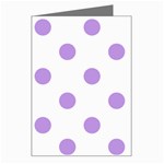Polka Dots - Bright Lavender Violet on White Greeting Card