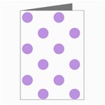 Polka Dots - Bright Lavender Violet on White Greeting Cards (Pkg of 8)