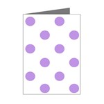 Polka Dots - Bright Lavender Violet on White Mini Greeting Card