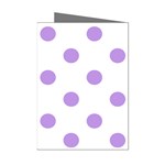 Polka Dots - Bright Lavender Violet on White Mini Greeting Cards (Pkg of 8)