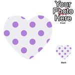 Polka Dots - Bright Lavender Violet on White Multi-purpose Cards (Heart)