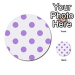 Polka Dots - Bright Lavender Violet on White Multi-purpose Cards (Round)