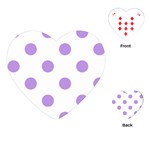 Polka Dots - Bright Lavender Violet on White Playing Cards (Heart)