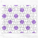 Polka Dots - Bright Lavender Violet on White Jigsaw Puzzle (Rectangular)