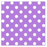Polka Dots - White on Lavender Violet Large Satin Scarf (Square)