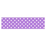 Polka Dots - White on Lavender Violet Satin Scarf (Oblong)