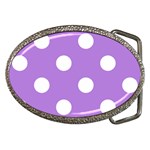 Polka Dots - White on Lavender Violet Belt Buckle