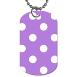 Polka Dots - White on Lavender Violet Dog Tag (Two Sides)
