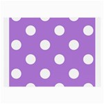Polka Dots - White on Lavender Violet Large Glasses Cloth