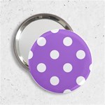 Polka Dots - White on Lavender Violet 2.25  Handbag Mirror