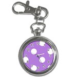 Polka Dots - White on Lavender Violet Key Chain Watch