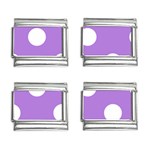 Polka Dots - White on Lavender Violet 9mm Italian Charm (4 pack)