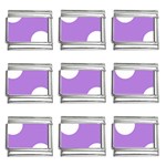 Polka Dots - White on Lavender Violet 9mm Italian Charm (9 pack)