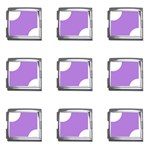 Polka Dots - White on Lavender Violet Mega Link Italian Charm (9 pack)