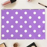 Polka Dots - White on Lavender Violet Cosmetic Bag (XXL)