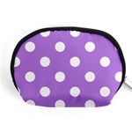 Polka Dots - White on Lavender Violet Accessory Pouch (Medium)