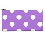 Polka Dots - White on Lavender Violet Pencil Case