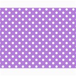 Polka Dots - White on Lavender Violet Collage 11  x 14 