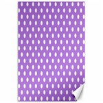 Polka Dots - White on Lavender Violet Canvas 24  x 36 