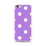 Polka Dots - White on Lavender Violet Apple iPhone 6/6S Silicone Case (Transparent)