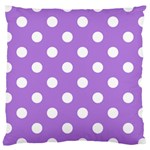 Polka Dots - White on Lavender Violet Large Cushion Case (One Side)