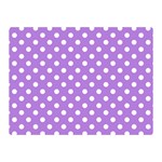 Polka Dots - White on Lavender Violet Double Sided Flano Blanket (Mini)