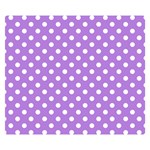Polka Dots - White on Lavender Violet Double Sided Flano Blanket (Small)