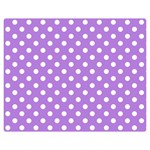 Polka Dots - White on Lavender Violet Double Sided Flano Blanket (Medium)