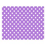 Polka Dots - White on Lavender Violet Double Sided Flano Blanket (Large)