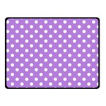 Polka Dots - White on Lavender Violet Fleece Blanket (Small) (One Side)