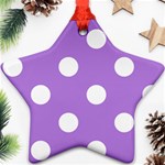Polka Dots - White on Lavender Violet Star Ornament (Two Sides)