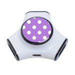 Polka Dots - White on Lavender Violet Portable USB Hub (One Side)