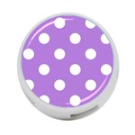 Polka Dots - White on Lavender Violet 4-Port USB Hub (One Side)