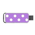 Polka Dots - White on Lavender Violet Portable USB Flash (One Side)