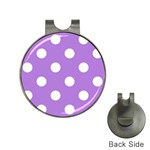 Polka Dots - White on Lavender Violet Golf Ball Marker Hat Clip